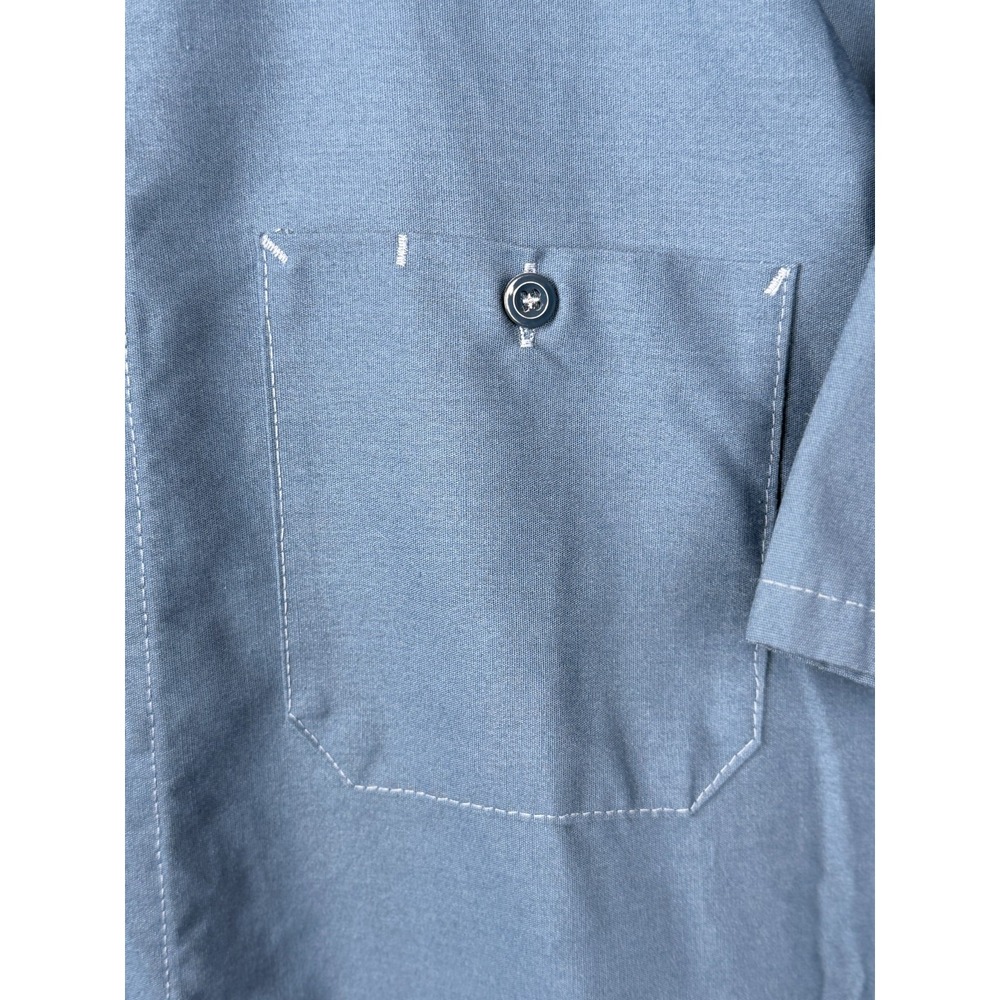 Jeep Red Kap Mens L Blue Work Shirt Since 1941 Large Back Graphic - Picture 6 of 10